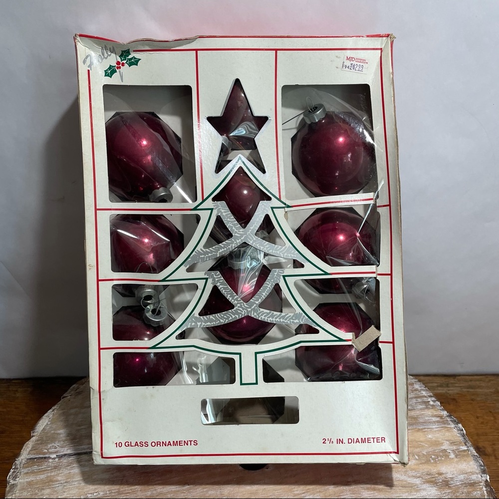 Vintage 9 glass ball Ornaments 1994
